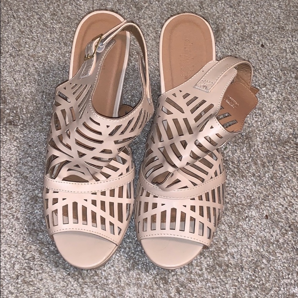 Tan platform wedges